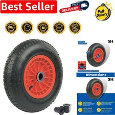 350mm All-Terrain Pneumatic Wheel for Wheelbarrows, Carts - 100kg Capacity