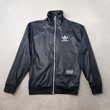 Adidas Mens Track Jacket Small Black Silver Chile 62 Wet Look SST Originals 2008
