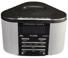 Pure Chronos iDock DAB FM Radio Alarm iPod iPhone Dock Black Working  No Remote