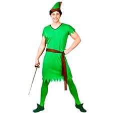 Adult Lost Boy ROBIN HOOD Fancy Dress Costume Peter Pan Book Week Mens Storybook