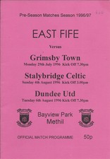 East Fife v Grimsby Town / Stalybridge Celtic / Dundee Utd Aug 1996   ** MINT **