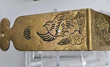 Chinoiserie Chest Trunk Box Corners Brass Front Bottom Bird Tacks