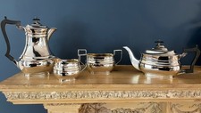 Vintage William Hutton and Sons 4 piece Improved Metal Silver Plated Tea Service