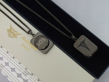 MENS BLACK CHUNKY SOS NECKLACE/MEDICAL ALERT/EMERGENCY/STAINLESS STEEL TALISMAN