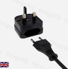 EU European Euro Europe 2-Pin To 3-Pin UK Travel Plug Socket Converter Adapter 