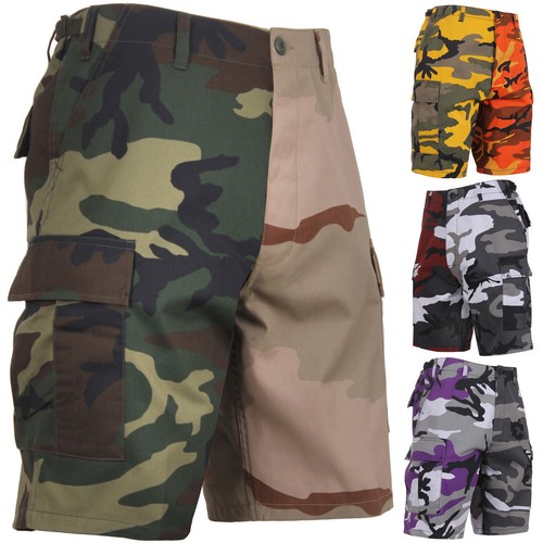 Two tone camo bdu shorts - tone,