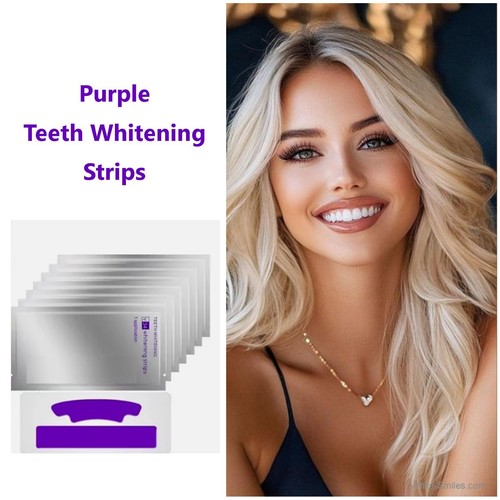 Purple teeth whitening strips - purple,