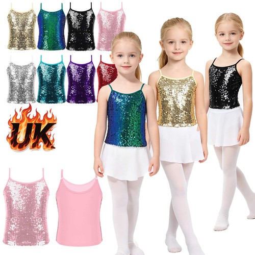 Girls sparkly sequin tank - sparkly, top