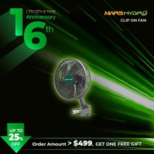 Mars Hydro 6'' Grow Tent Clip Fan Auto-Oscillating Smart Fan, APP-Controlled