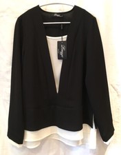 NEW Peruzzi Top 12/38 - Black White Top - Vented - Made In Italy - Mint!