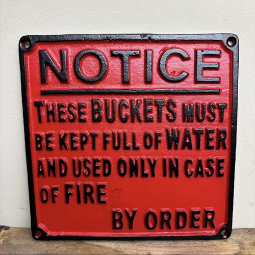 Railway sign for fire bucket - for,