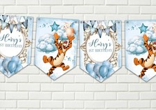 Personalised Winnie The Pooh Birthday Bunting, Tigger Party banner