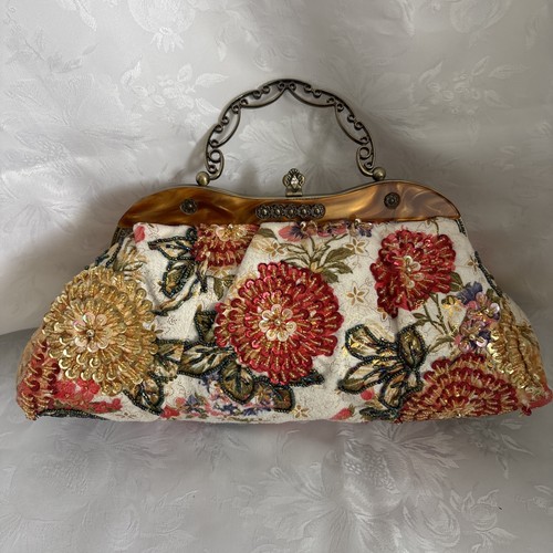 Sequin bead embroidered bag - sequin,