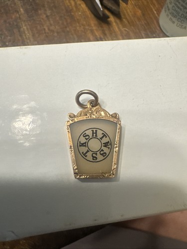Antique 10k gold agate masonic - antique,