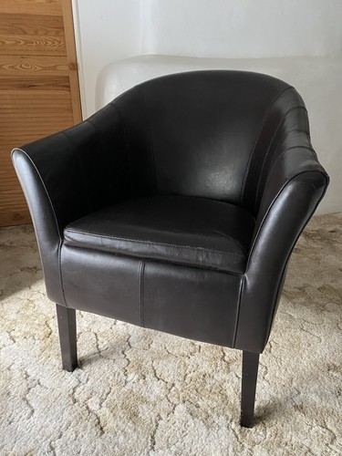 Dark brown real - brown, leather