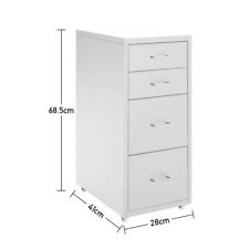 Drawer Narrow Chest of Drawers Storage Unit Bedroom Office Metal Cabinet