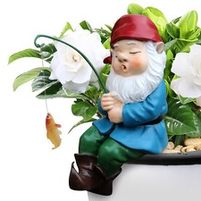Garden Resin Fishing Gnomes Dwarfs Statue Sculpture Yard Ornament Outdoor Decor