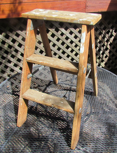 Vintage wooden step ladder - wooden,