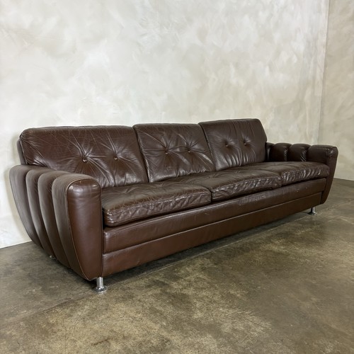 Mid century brown three seater