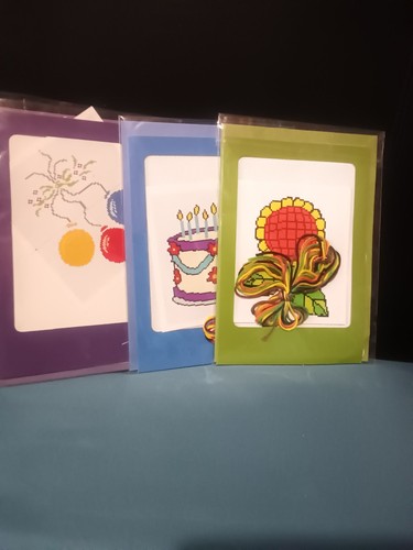 Cross stitch greeting - , card