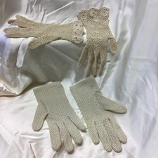vintage cotton  lace gloves