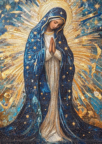 Virgin mary art print catholic - virgin,