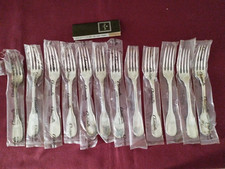 12 Table Forks In Silver-Plated Metal Christofle Versailles Model Under Blister