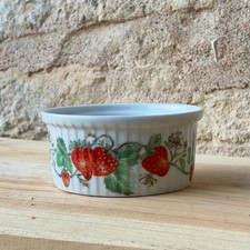 Vintage Pillivuyt France Strawberry Jam Pot Porcelain Confiture Dish with Spoon