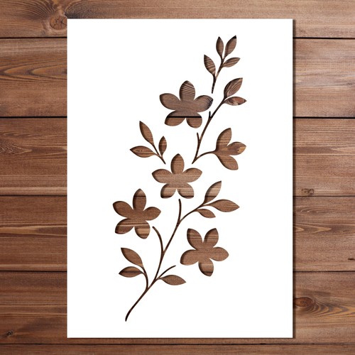 Wildflower vine stencil - wildflower, –