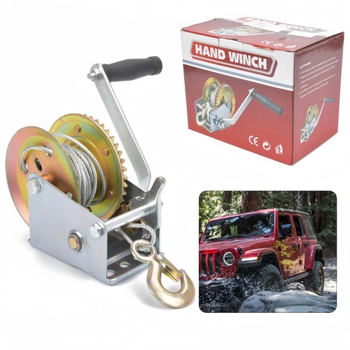 Manual hand winch 1200lb steel - manual,