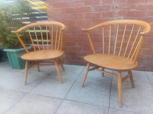 Ercol cowhorn low chairs solid - low,