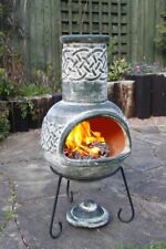 Edyth Medium Mexican Chimenea Celtic Theme Garden Outdoor Summer Spring Heater