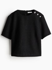 New H&M Black Boucle Top /