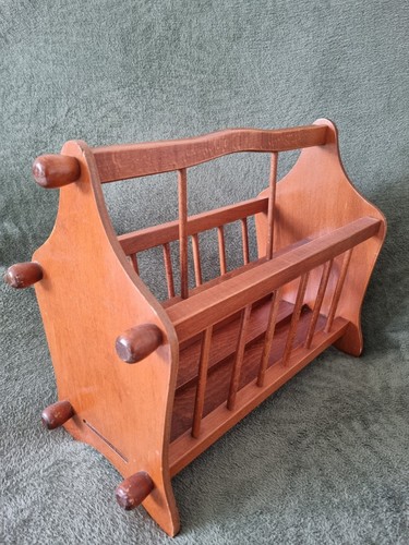 Vintage wooden magazine rack - magazine,