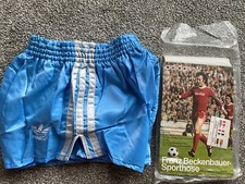 Brand New Vintage Adidas Nylon Shorts Sky Blue Glanz Sprinter Shiny football