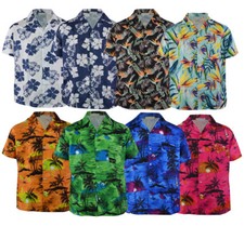 Mens  Fashion Hawaiian Floral Shirt Short Sleeved Cotton M-3XL
