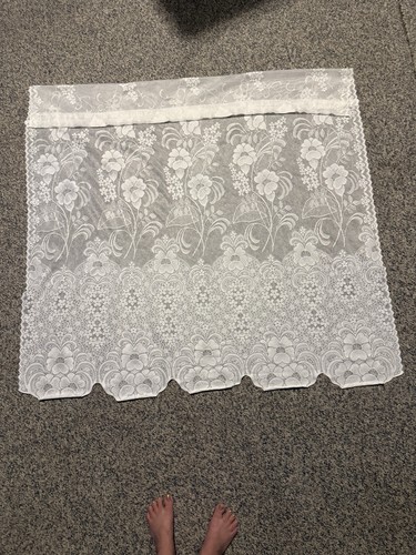 Vintage white lace curtain - vintage,