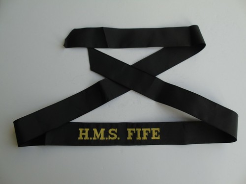 Royal navy cap tally hms - royal,