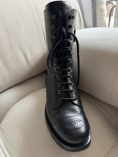 Chanel combat boots - cc,