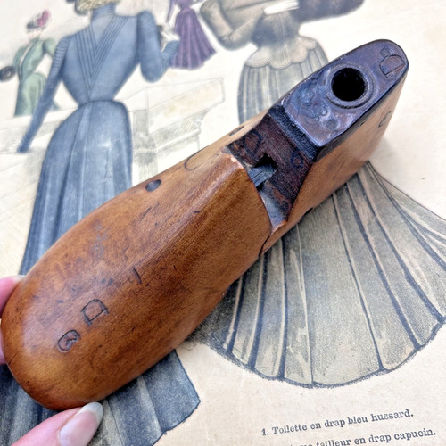 Antique wooden child shoe - antique,