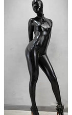 Full Cover Latex Rubber Catsuit with Hood and Toes Tow Way Zip Bodysuit Custom