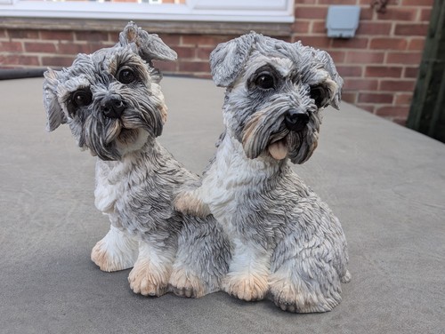Schnauzer puppy dogs - dogs, figurine