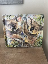Melbel Vintage Koala Bears Melamine Serving Tray Italian Hale Imports Display