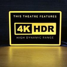4K HDR Logo Home Movie Theater Sign Light Box 3D Printed USB Neon LED Lamp