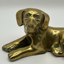 Vintage Brass Labrador Retriever - Heavy, Patina, Dog Ornament Gift. 22cm long 