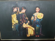 Oil on canvas painting framed