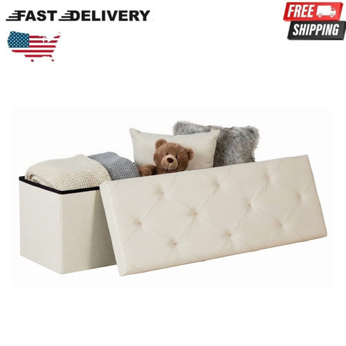 Folding storage ottoman - storage,