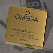 Rara Targhetta d'Epoca per Vetrina Oiginale per Orologio Omega Megaquartz 32 KHz