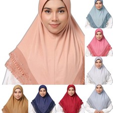 Chiffon Women Head Wrap Hijab Cap Fashion Directly Wear Tassel Scarves HeadScarf