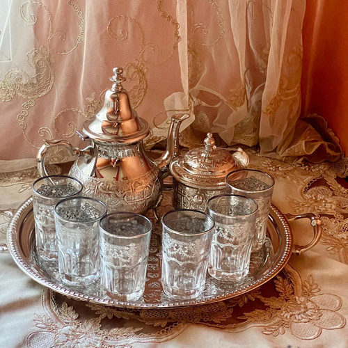 Moroccan handmade tea service - handmade,